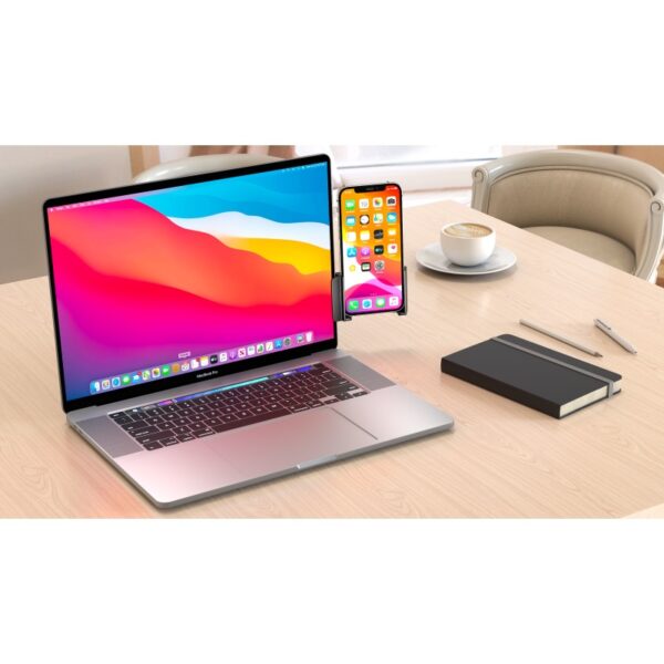 SUPPORT TELEPHONE UNIVERSEL POUR ECRAN PC/MAC - CLIP UNIVERSEL AVEC ANGLE REGLABLE 160° - PHONESIDE ONE – Image 10