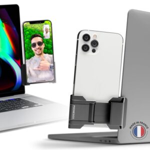 SUPPORT TELEPHONE UNIVERSEL POUR ECRAN PC/MAC - CLIP UNIVERSEL AVEC ANGLE REGLABLE 160° - PHONESIDE ONE