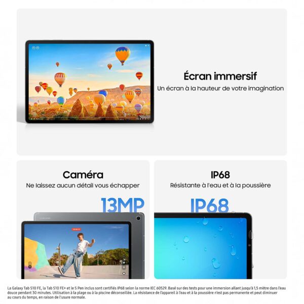 Samsung Galaxy Tab S10 FE X520 8 Go / 128 Go 5G Gris – Image 4