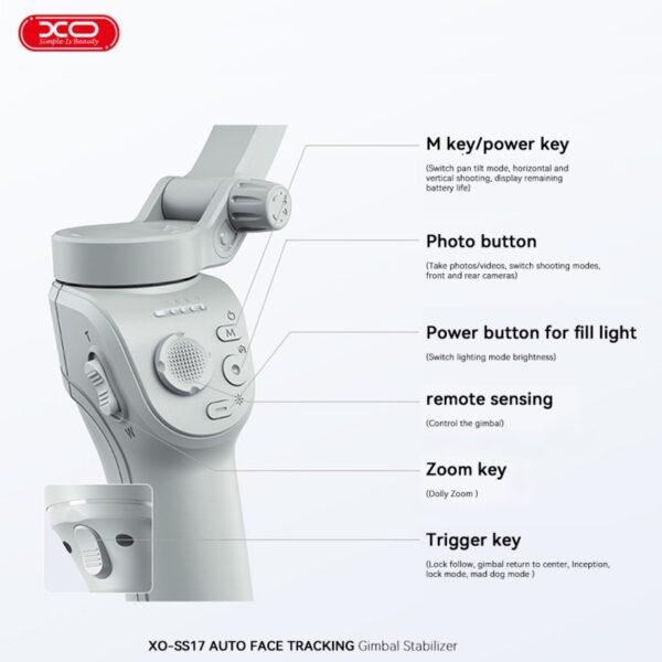 PERCHE TELESCOPIQUE AVEC STABILISATEUR ELECTRONIQUE - AVEC TREPIED ET TELECOMMANDE - BLUETOOTH 5.2 – Image 4