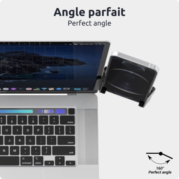 SUPPORT TELEPHONE UNIVERSEL POUR ECRAN PC/MAC - CLIP UNIVERSEL AVEC ANGLE REGLABLE 160° - PHONESIDE ONE – Image 7